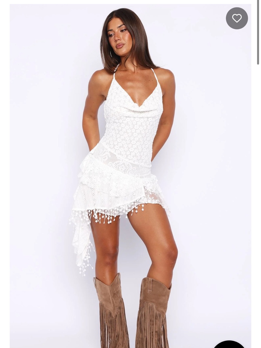White fox boutique Let's Roll Mini Dress Off White
